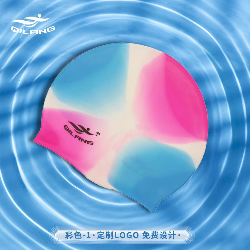 Sombreras de baño de silicona para adultos y niños personalizadas con logotipo de tamaño para hombres y mujeres impermeables para proteger los oídos sin estrangular la cabeza gorra de baño de alta elasticidad