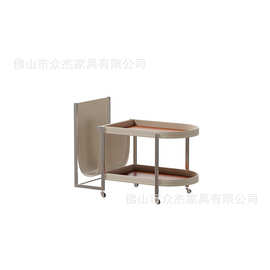 马鞍皮沙发边几现代轻奢小推车客厅阳台可移动置物架设计感小茶几