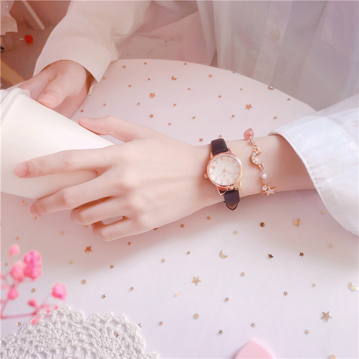 Nouveau Instagram femmes mignon coeur femme étudiant Quartz étoile lune Bracelet montre combinaison ensemble_voghion.com