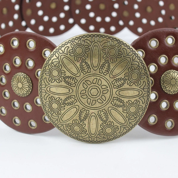 Bronze round button brown