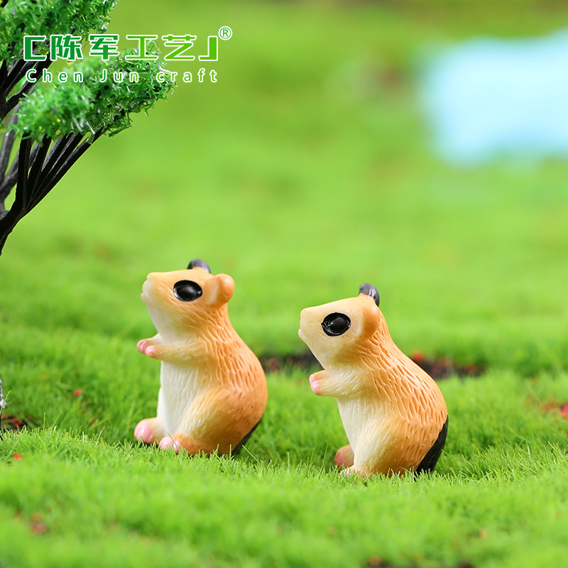 Chuột hamster dễ thương, mô hình tiểu cảnh resin, đạo cụ nền chụp ảnh (z-CJ-1107)