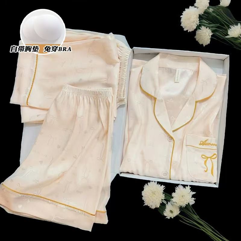 [가슴패드 포함 3종세트] 샴페인 리본