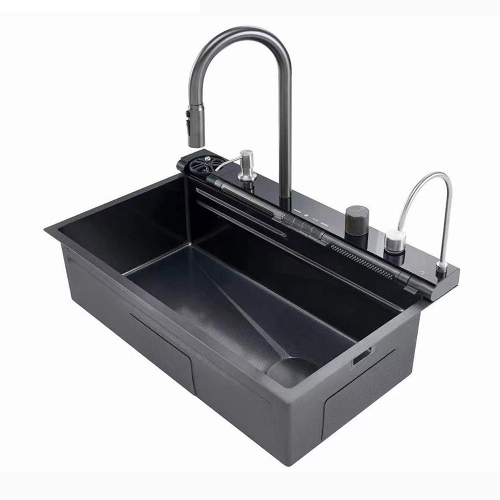 Мойка кухонная серая 68x46 см