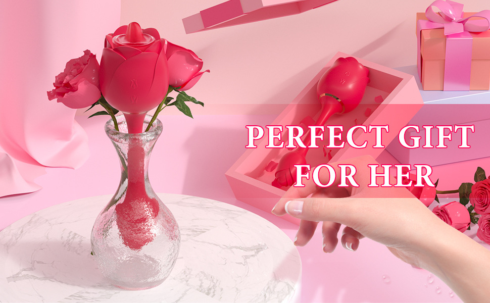 Rose Vibrating Tongue Licking Sex Toy Tuning Stimulation Clitoral Masturbator Couple Silicone Masturbator_voghion.com