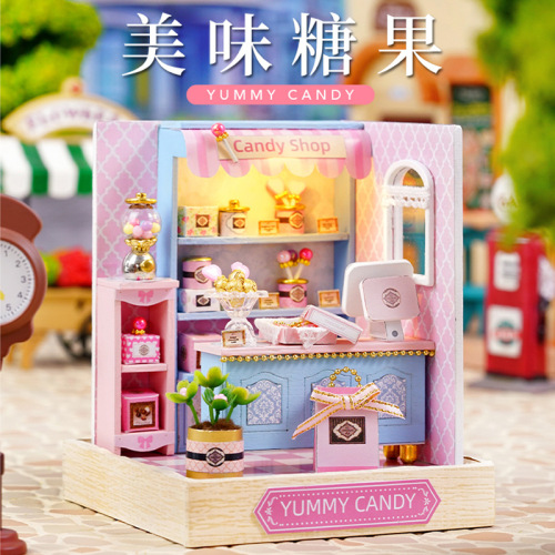 Zhiquwu diy cabin new happy pavilion hand-assembled model toy small house creative birthday gift