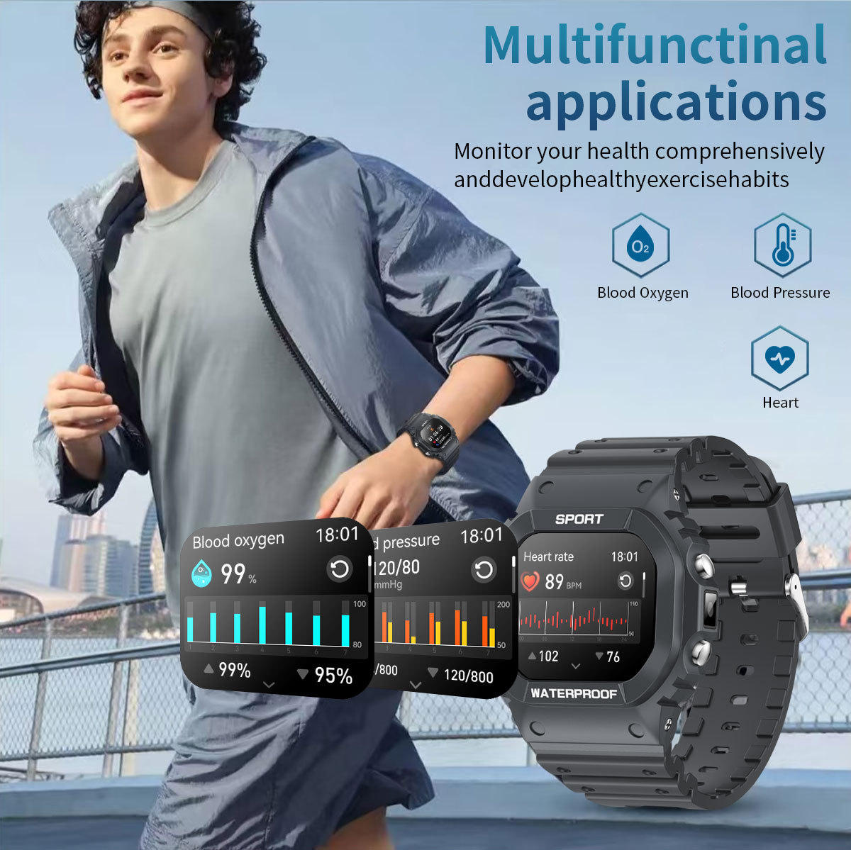 Lc31 Smartwatch Mit Touchscreen Wasserdichte Sportuhr Unisex_voghion.com