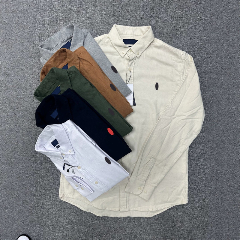Men's Long-Sleeved Shirt with Pony Logo, Spring and Autumn Business Casual Brushed Flannel Men's Shirt Jacket Men's Long-Sleeved Shirt with Pony Logo, Spring and Autumn Business Casual Brushed Flannel Men's Shirt Jacket