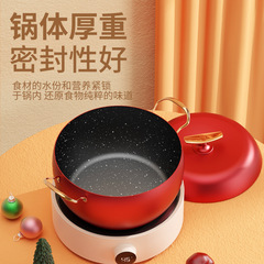 New 6L Double-Ear Soup Pot, Household Wellness Pot, Heavy-Duty Cast Iron Large Capacity Stew Pot, Apple Pot, Gift Wholesale