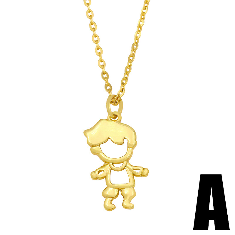 wholesale jewelry cute little boy little girl pendant necklace Nihaojewelry