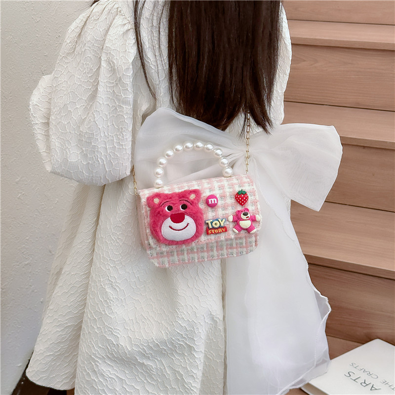 2024 nuevo estilo extranjero princesa perla bolso de cambio de mano bolso de hombro de moda para niños lindos niños mochila de chicas