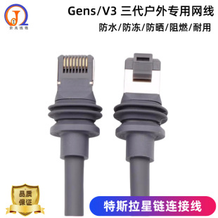 Gen3/V3 Outdoor Round Wire Gray Crystal Shielded 8-Core Cat5E Network Cable Tesla Data Cable Gigabit