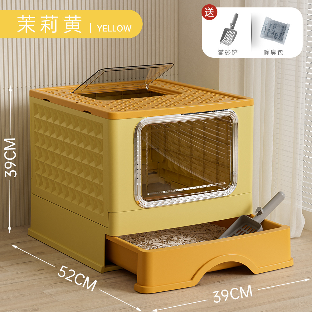 Cajón de caja de arena de gran tamaño, anti-salpicaduras, gato completamente cerrado, suministros para mascotas, venta directa de fábrica al por mayor