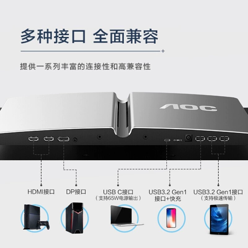 AOC U32U1 4K дисплей 31.5-дюймов Nano-IPS HDR600 широкая цветовая гамма 135% SRGB светильник