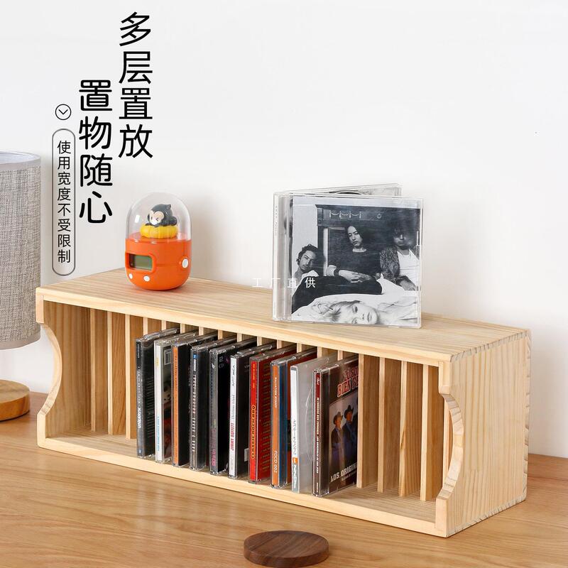 Desktop Solid Wood CD Storage Rack PS5 Game Disc Collection Rack Nintendo Switch Game Display Rack