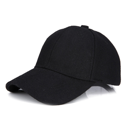 New Plain Color Duckbill Cap with Wool Felt for Men, Winter Letter Cap, Manufacturer, Wholesale