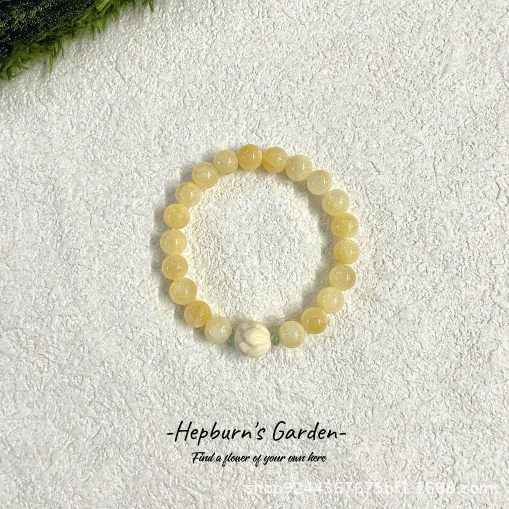 Pomelo Autumn Topaz Ivory Fruit New Chinese Style Easiest for Match Beaded Literary Bracelet Original Small Fresh Irregular Bracelet for Women