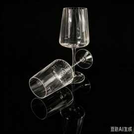 高档人工吹制高透无铅水晶玻璃波尔多勃艮第红酒杯香槟杯竖纹酒杯