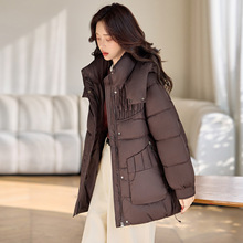2025冬季新款女装气质女装棉袄棉服中长款连帽棉衣外套女 LK686