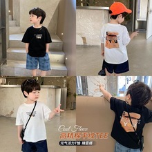 儿童t恤男童短袖2024夏季新款童装帅气中小童印花上衣潮一件代发