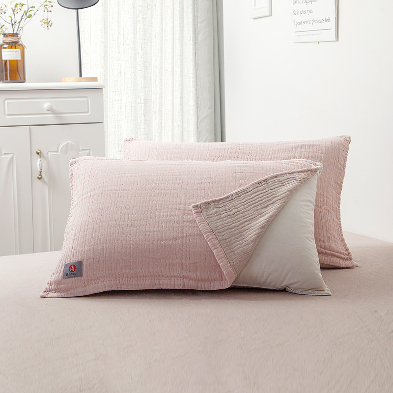 BG54 Benson Japanese Pure Cotton AB Side Sweat Absorbent All-Season Home Towel Pillowcase Soft and Comfortable Adult Couple Pillowcase Wholesale