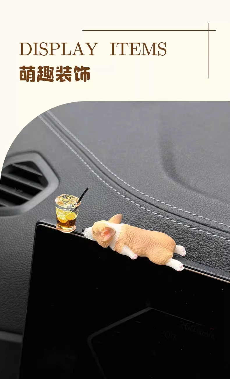 "Corgi" Healing Car Ornaments Cute Car Decoration Gift Car Cartoon Accessories Desktop Console