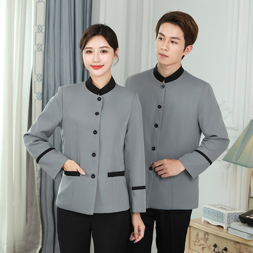 Cleaning clothing long-sleeved hotel guest room property hospital work clothes spring and autumn clothing cleaner aunt uniform summer short-sleeved