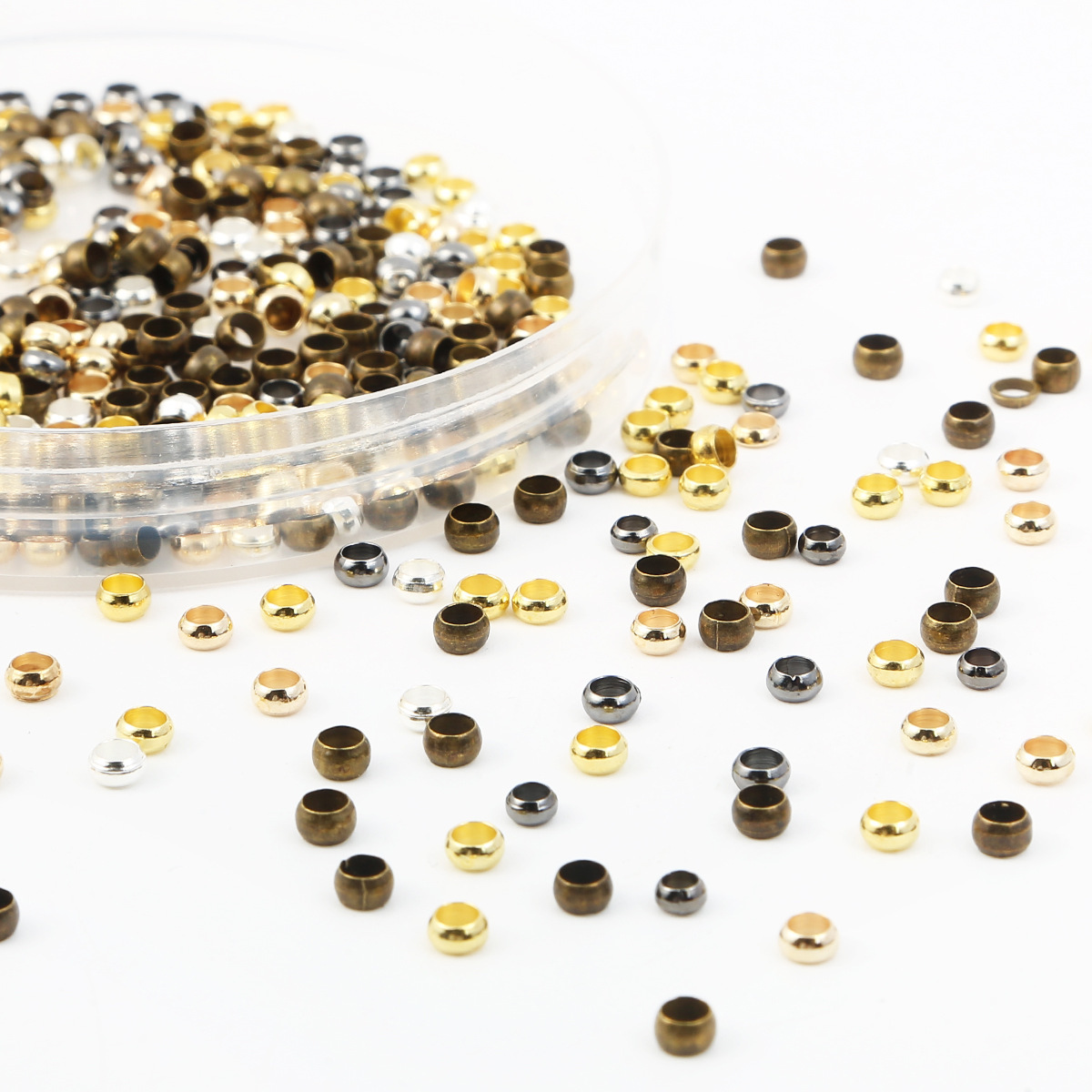 Diyアクセサリー製作材料部品銅製七色位置決めビーズブレスレットビーズ位置決めボタンクロスボーダー