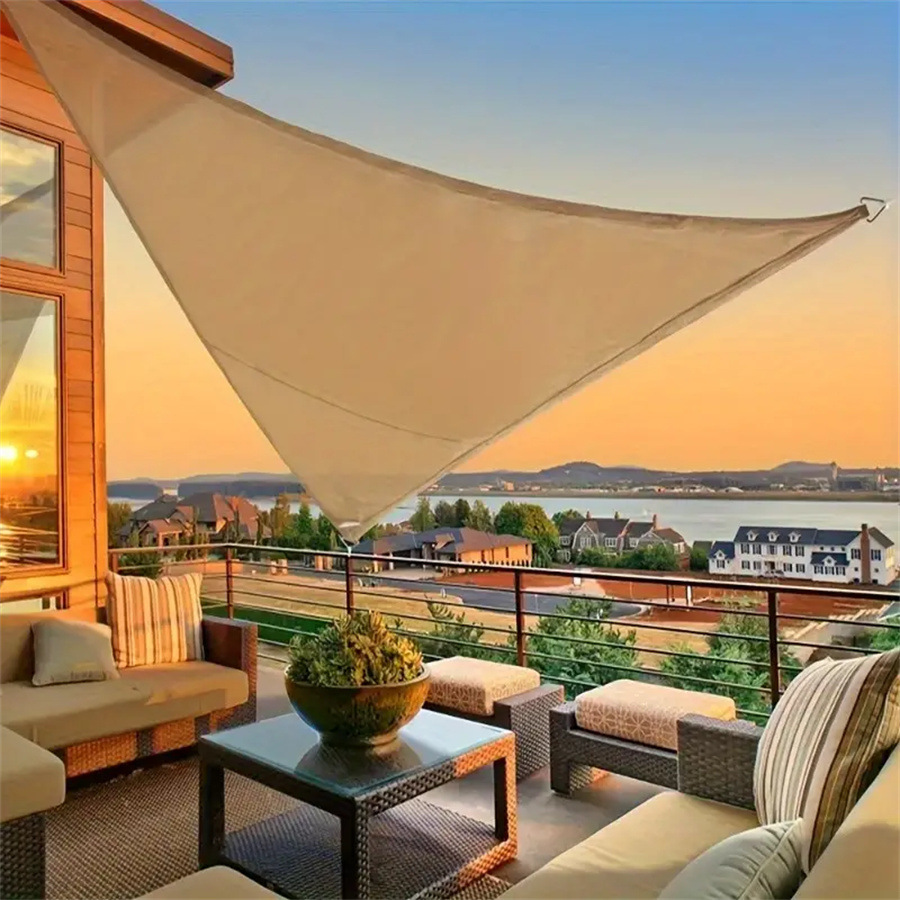 Cross-Border Outdoor Triangular Sunshade Sail, Thickened 420D Oxford Cloth, Waterproof and Uv-Resistant Colorful Canopy for Garden