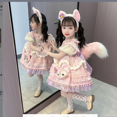 Lolita Princess Dress for Girls, Summer 2024 – Chic New Style for Children, Featuring Disney's LinaBell Design, Perfect for Girls' Birthday Celebrations