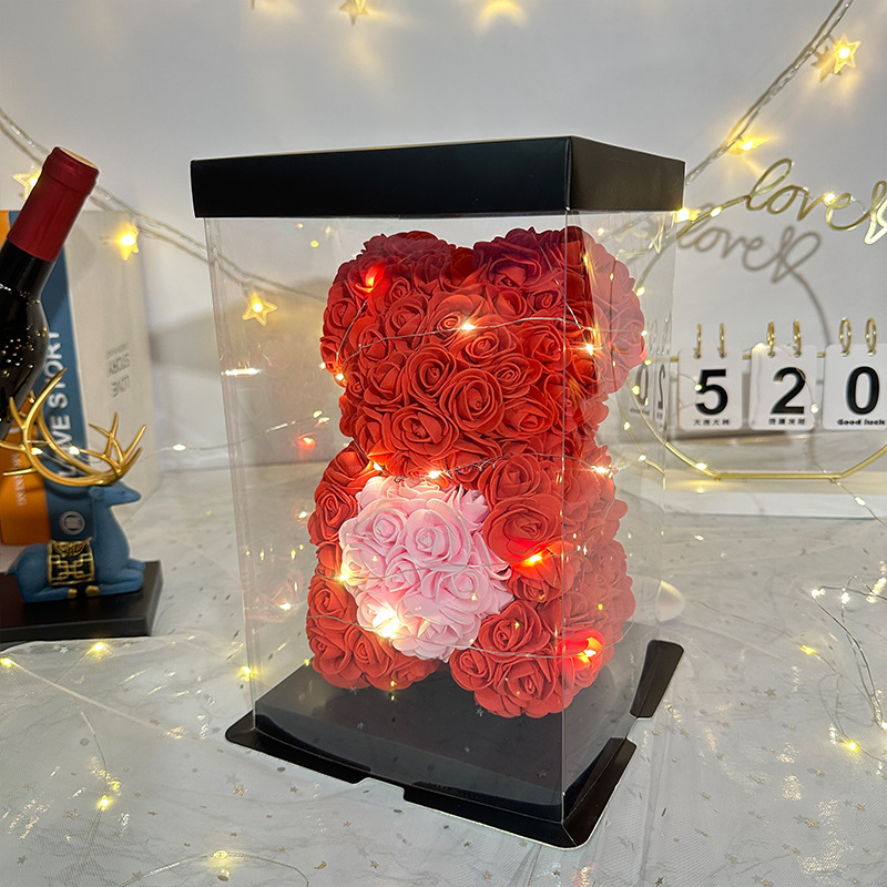 Flor inmortal rosa oso 520 Día de San Valentín regalos del día de la madre regalos de cumpleaños de novia simulación de flores de espuma creativas