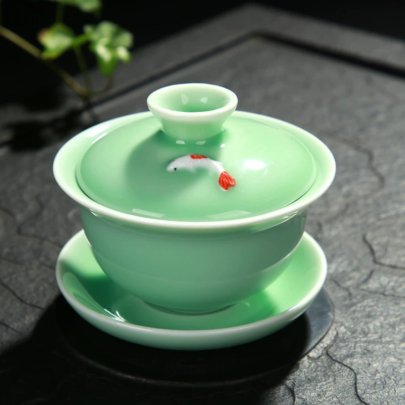 Чайный набор, керамическая чайник для домашнего использования с принадлежностями, карп