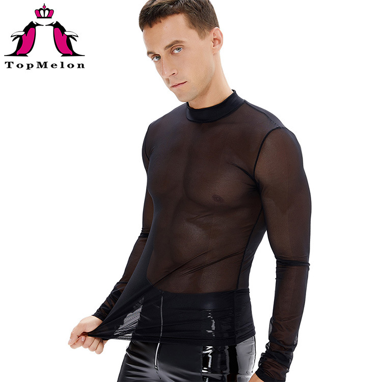 TOPMELON新款欧美男士塑身束腰收腹网眼面料美体塑身上衣A665