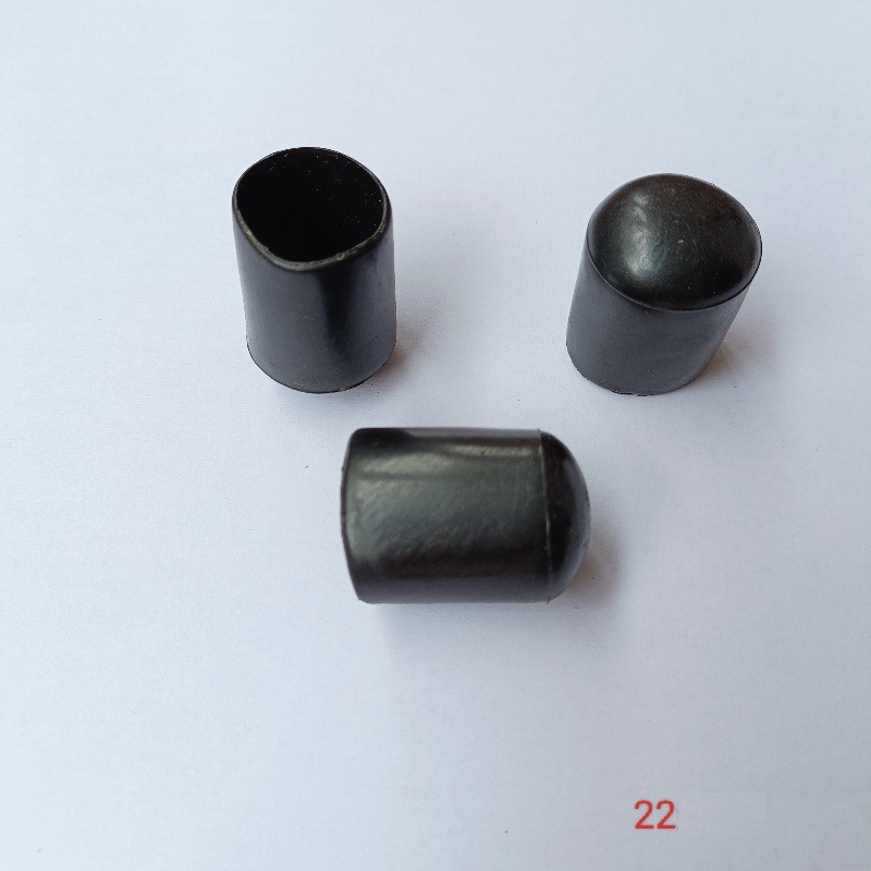 22mm圆管外套PVC防滑脚套塞黑色直径22mm塑料圆脚圆形脚垫软护套