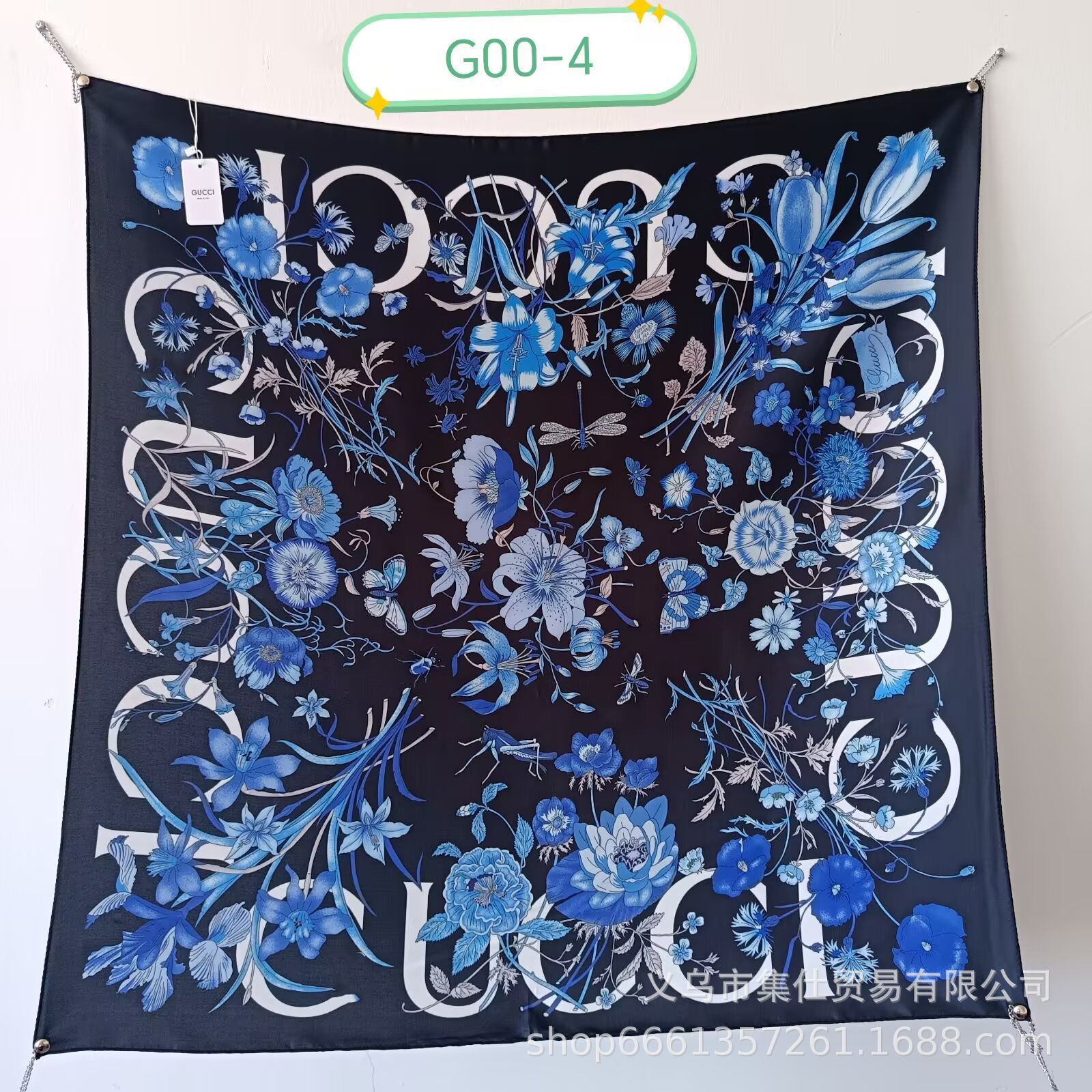 Bufandas de seda de moda europeas y americanas transfronterizas bufandas elegantes de alta calidad lujosas impresión de letras de seda impresión caliente en el extranjero