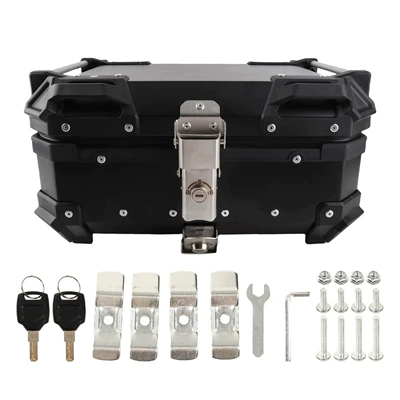 28L45L55L65L80L100L Quick-Release Motorcycle Tail Box Aluminum Alloy Trunk 38L Side Box Waterproof Three Boxes (Motorcycle trunk) - 28l-trunkblack