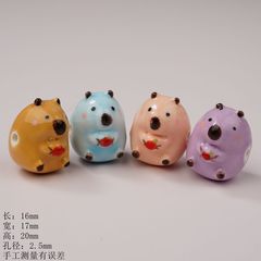 景徳鎮セラミックビーズホット販売かわいいカピバラクマルースビーズアクセサリークリエイティブ手作り diy ジュエリー