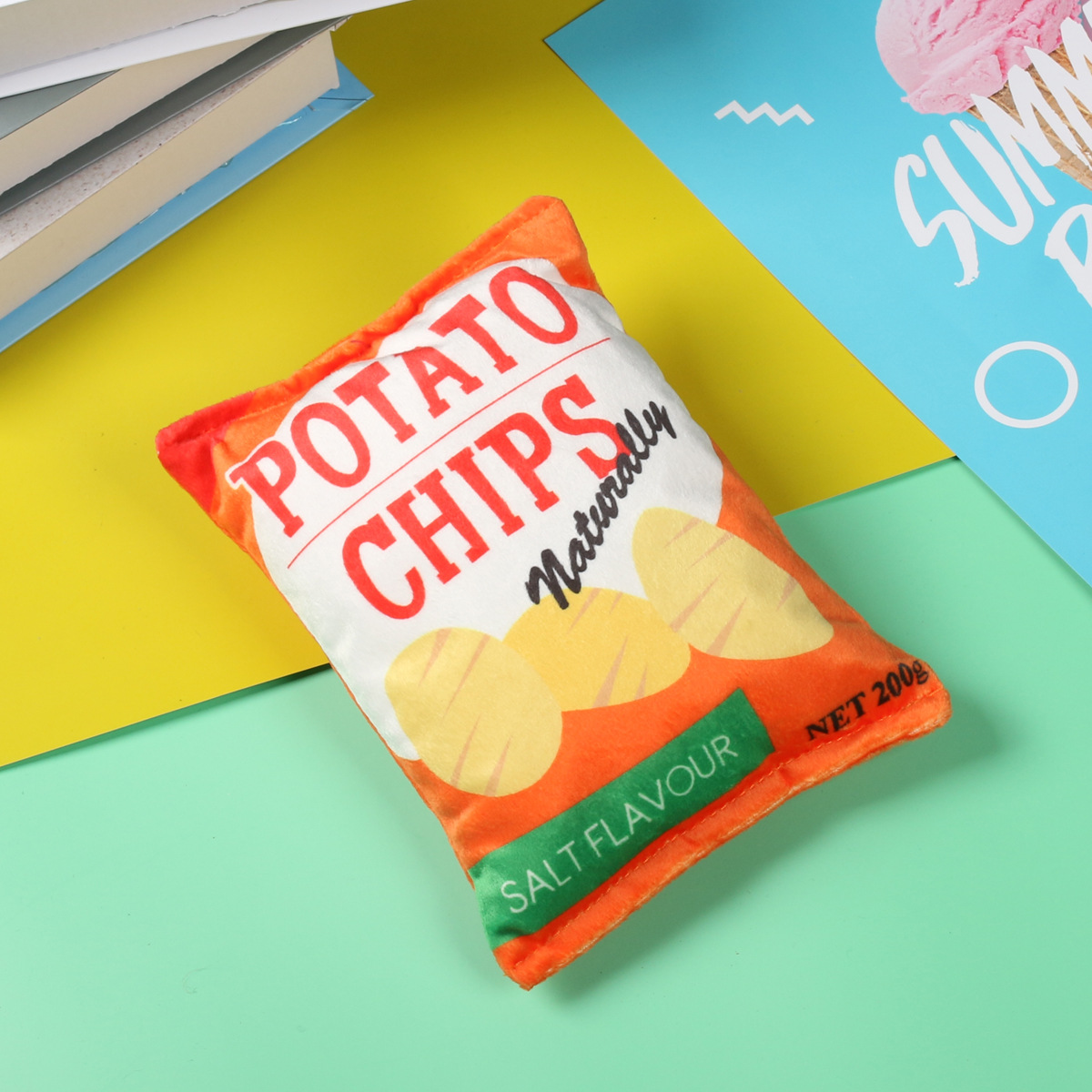 Juguetes de papel de peluche para perros de mascotas peluche para perros pequeños juguetes de patatas fritas para perros