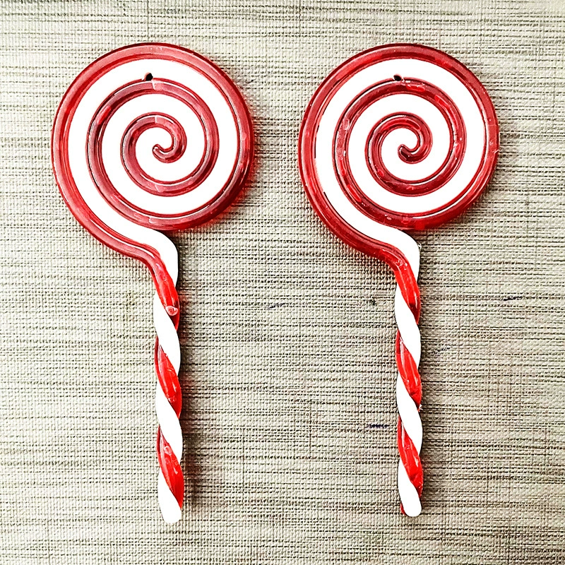 Christmas candy cane decoration, PS plastic, 15 cm, red‑white or mixed colors, bulk or packed
