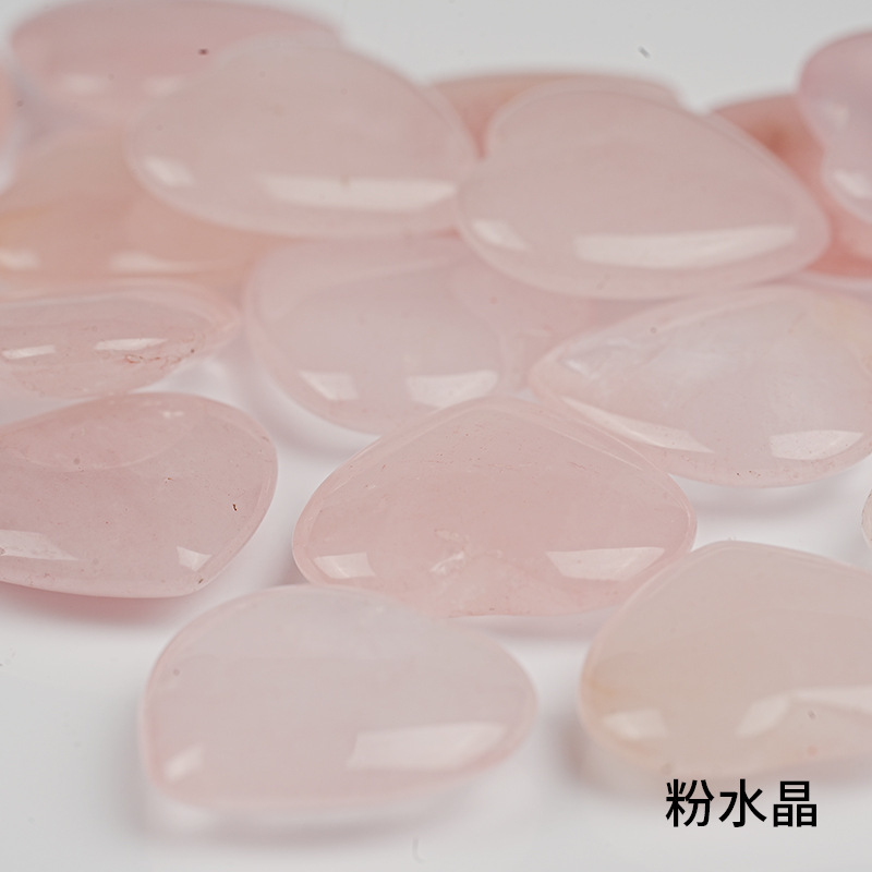 跨境热销天然水晶爱心吊坠心形摆件桃心爱心把玩水晶拇指石把玩|undefined