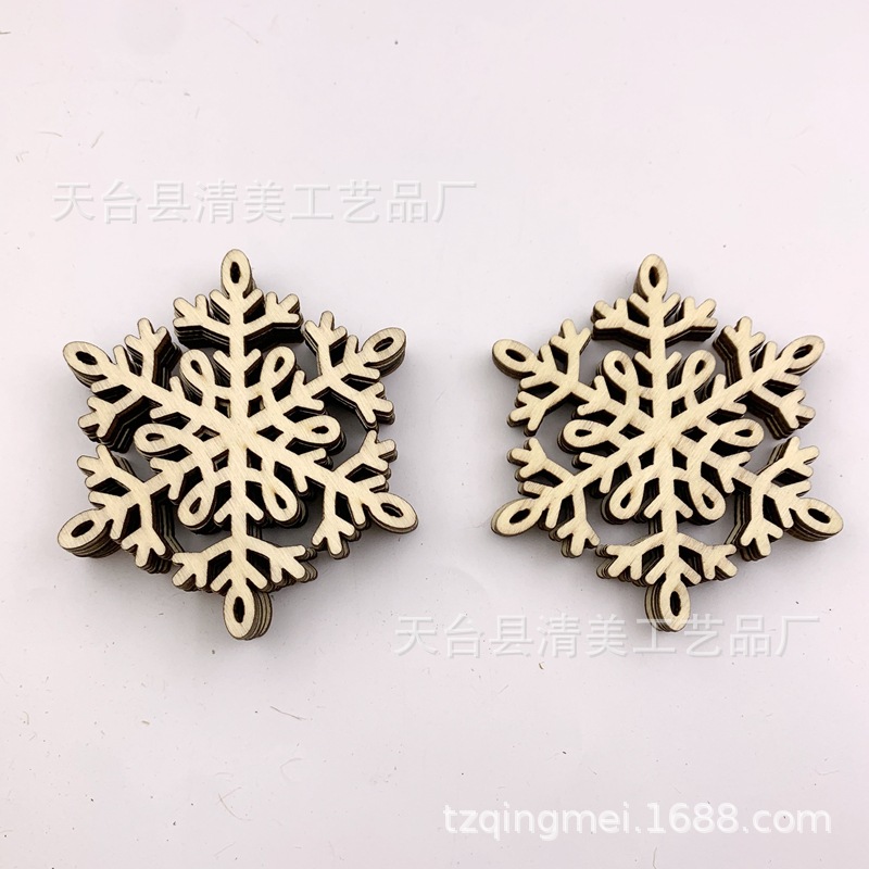 80mm círculo de troncos colgante de decoración de copo de nieve colgante de copo de nieve de estilo navideño 10 un paquete