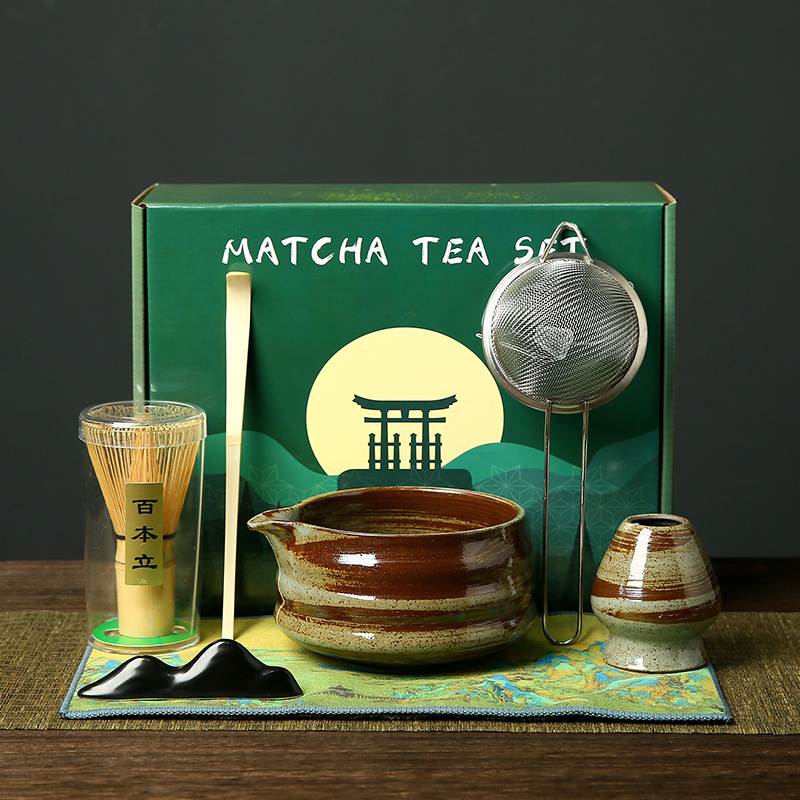 抹茶ボウル セラミック 和風抹茶セット 茶筅 竹抹茶ブラシ 百本立 宋代茶道 ギフトボックス|undefined