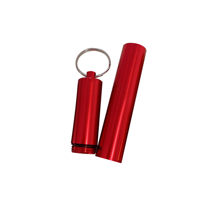 吸管收纳瓶 带钥匙扣便携式收纳盒  铝合金饰品罐