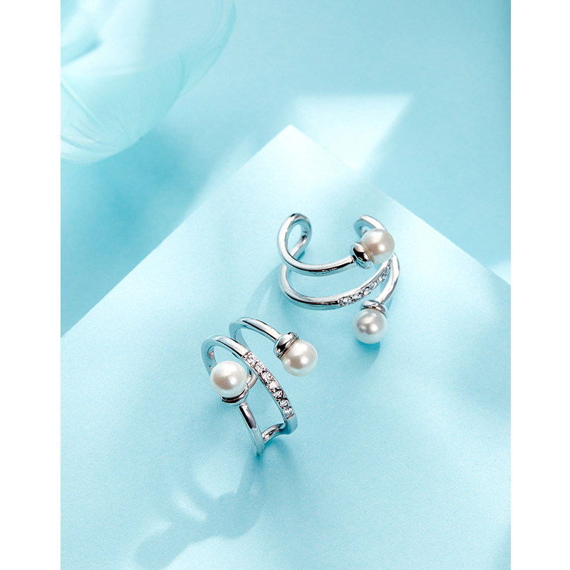 S925 plata esterlina perla oído clip earless pendientes hembra nicho diseño de alto grado oído espárragos simple oído clip pendientes