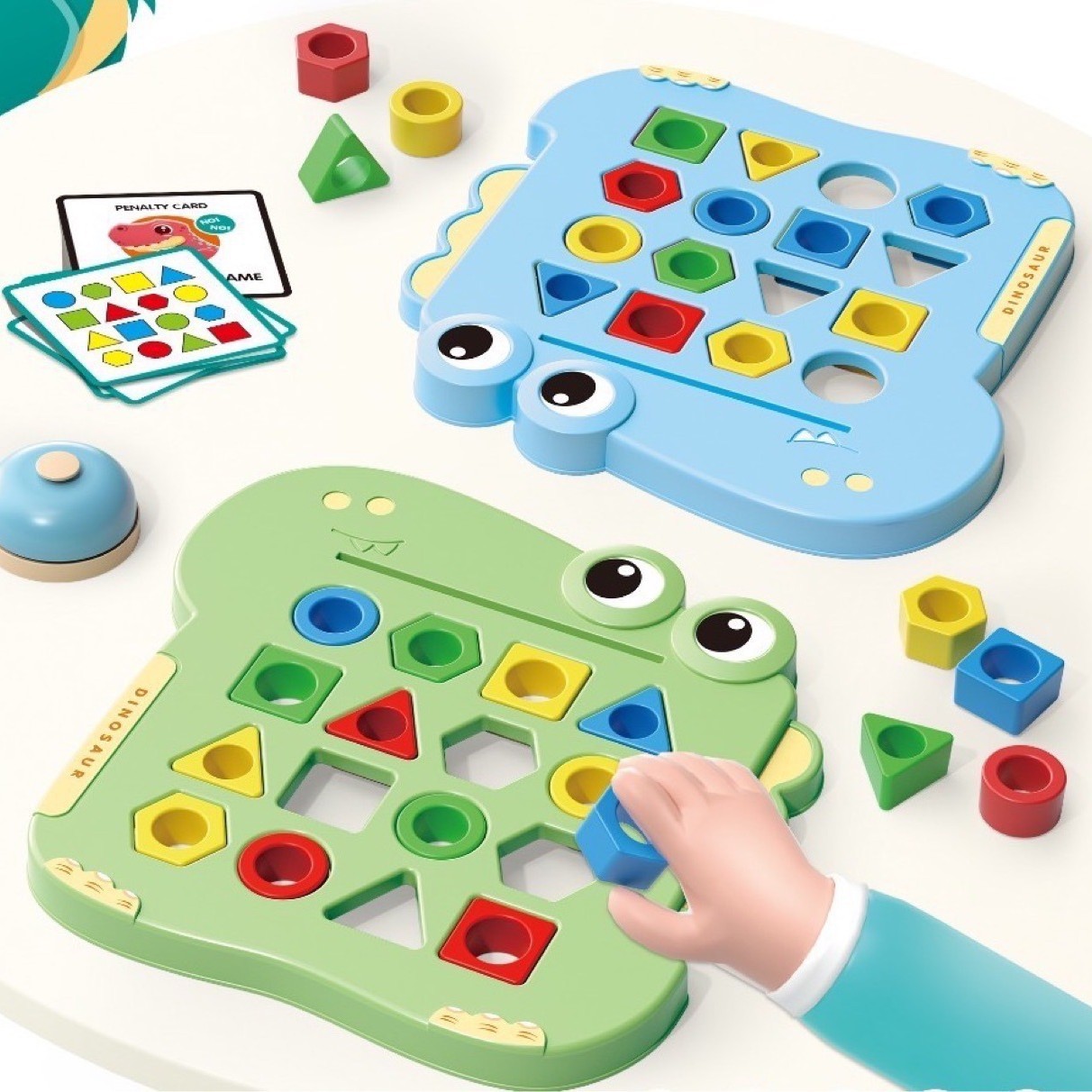 Cross-Border Dinosaur Geometric Shape Matching Children's Educational Assembly Toys Thinking Training Interactive Board Games Parent-Child Toys