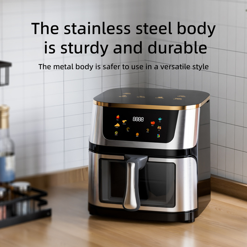 10L Air Fryer Stainless Steel Smart Air Fryer Multifunctional Visual Electric Fryer Euukus Cross-Border Shipping 10L Air Fryer Stainless Steel Smart Air Fryer Multifunctional Visual Electric Fryer Euukus Cross-Border Shipping