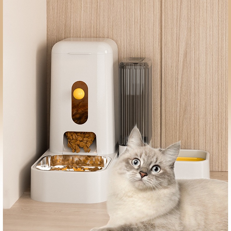 Cat Bowl alimentador de agua potable de gran capacidad dispensador de agua automático para mascotas separación húmeda y seca transfronteriza de acero inoxidable Cat Basin tazón para perros