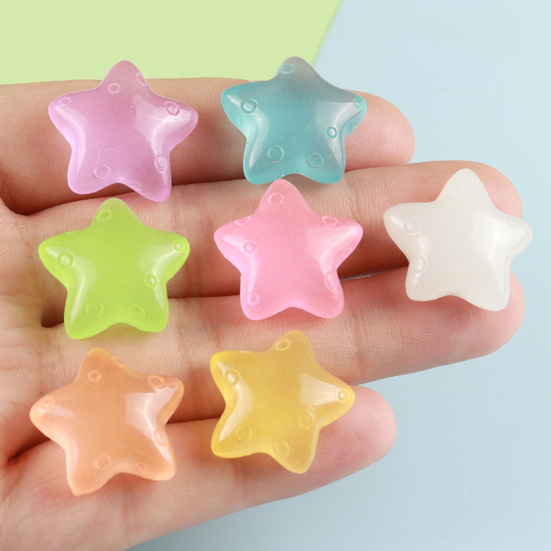 New Luminous Artificial Luminous Five-pointed Star Resin diy Mobile Phone Case Keychain Artificial Fish Tank Micro Landscape Decoration
