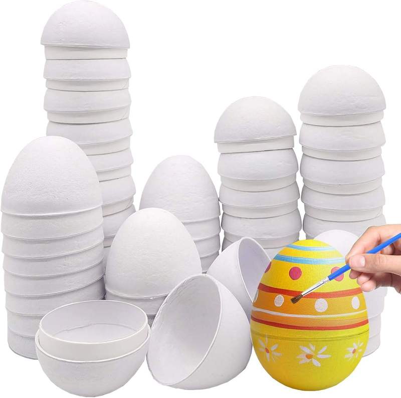 Easter Paper Eggs, Colorful, Can Be Painted, Brown and White, Multiple Sizes, Gashapon DIY Paper Pulp Eggs, Can Be Printed on Easter Paper Eggs, Colorful, Can Be Painted, Brown and White, Multiple Sizes, Gashapon DIY Paper Pulp Eggs, Can Be Printed on