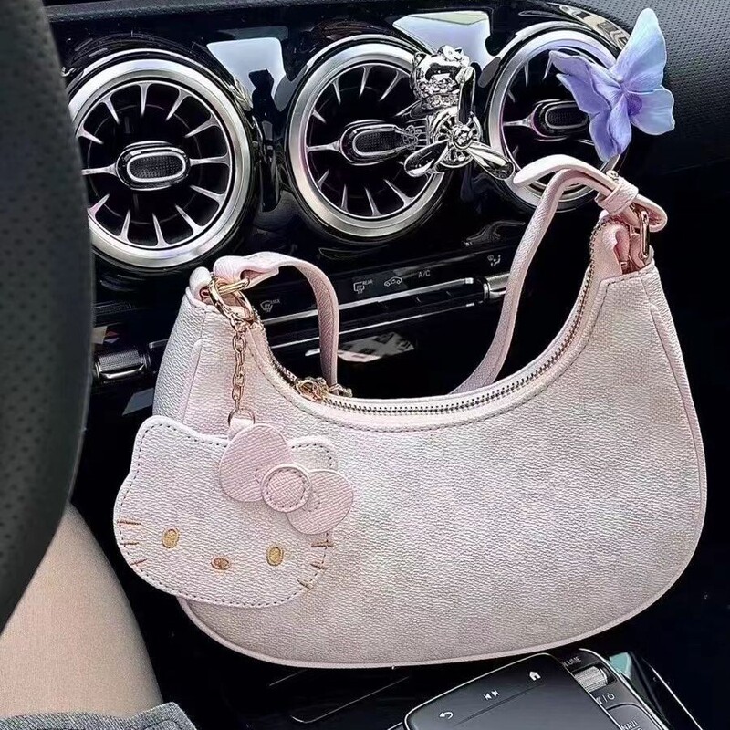2024 Light Luxury New HelloKitty Shoulder Bag Simple Fashion All-match Commuter Cute Small Satchel Crossbody Bag