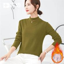 2025秋冬季新款女装德绒螺纹长袖t恤修身显瘦打底衫加厚保暖上衣